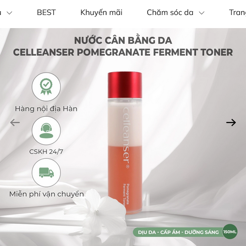 Nước cân bằng da Celleanser Pomegranate Ferment Toner - Ảnh 4