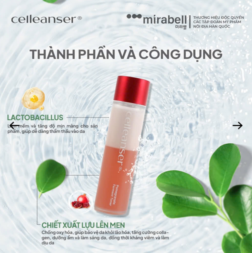 Nước cân bằng da Celleanser Pomegranate Ferment Toner - Ảnh 2