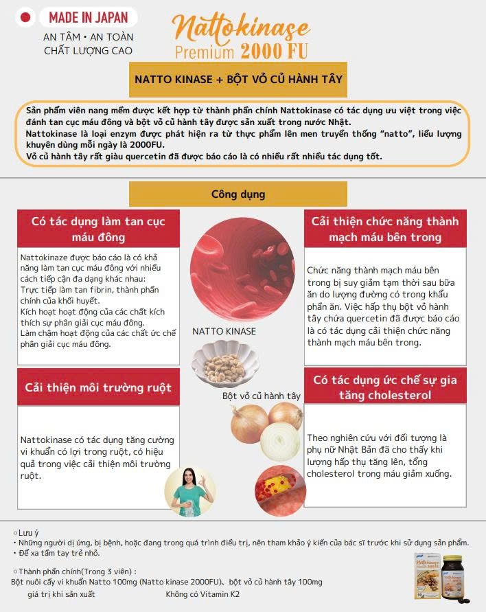 Thực phẩm phòng đột quỵ Nattokinase Premium-nhật bản
