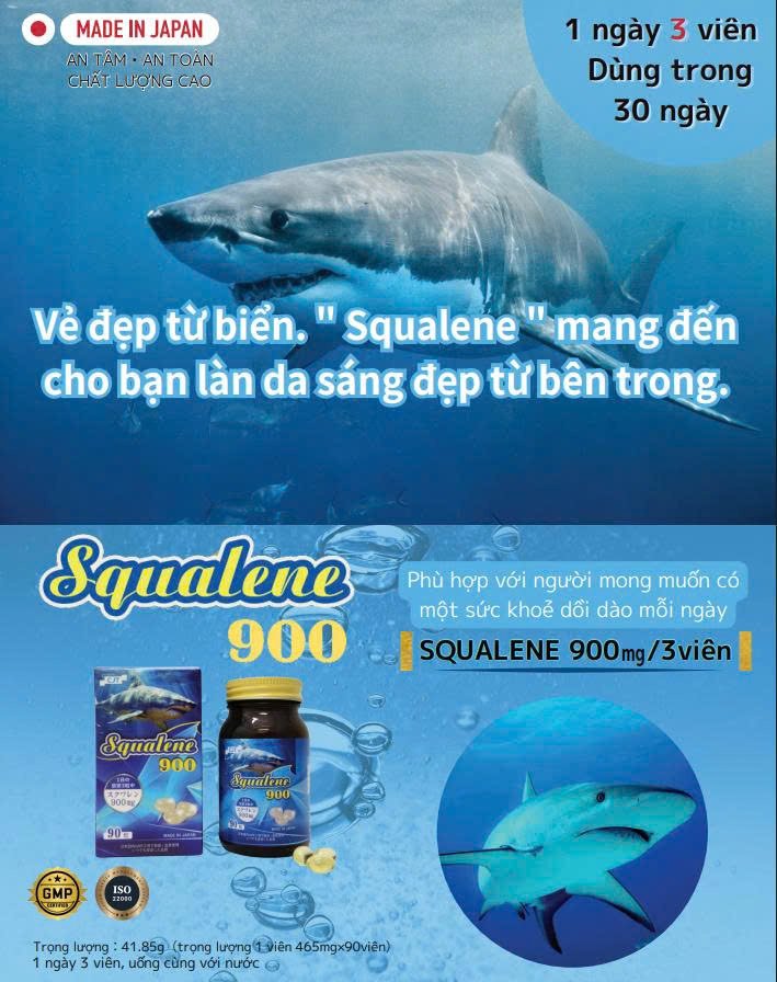 Thực phẩm làm sạch mỡ Squalene 900-nhật bản