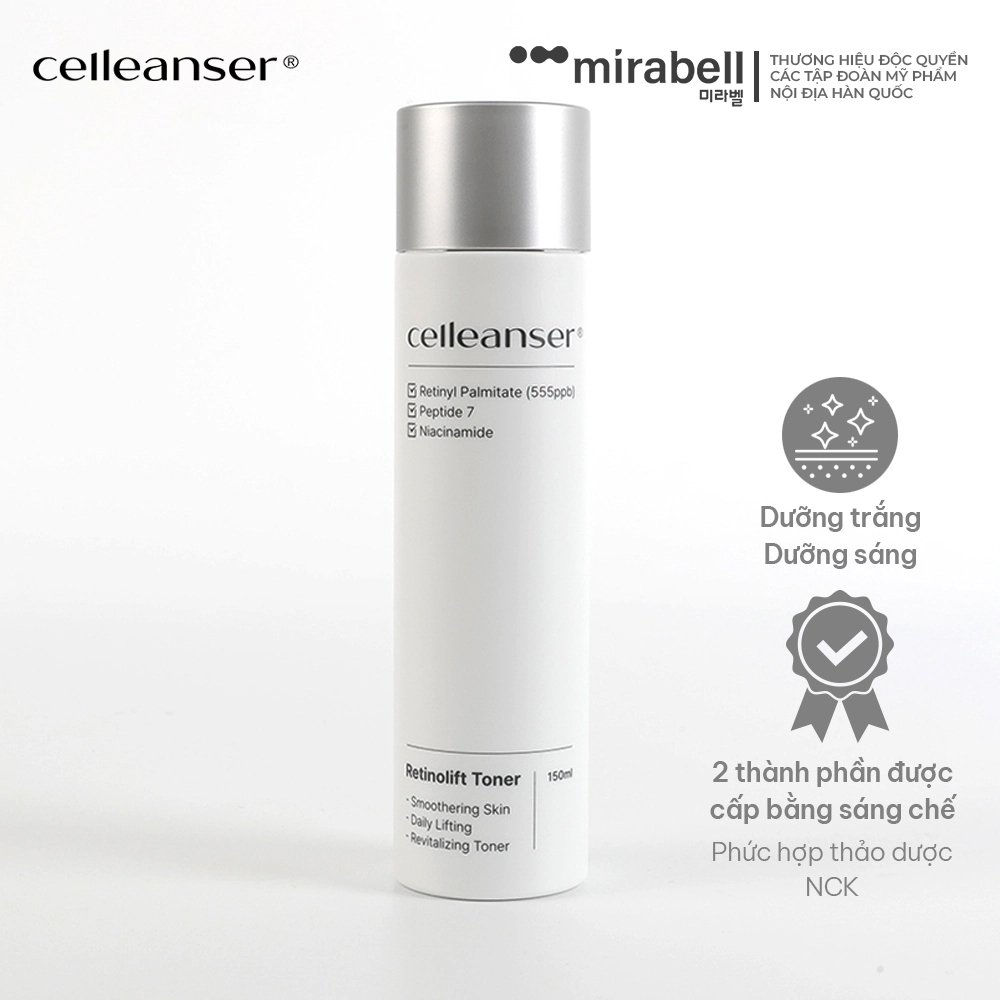Nước hoa hồng cân bằng da Celleanser Retinolift Toner-hàn quốc