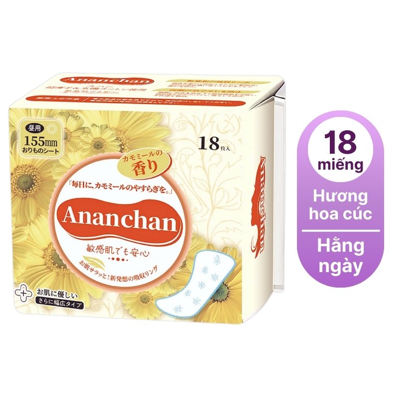 Băng vệ sinh Ananchan ban ngày không cánh hương hoa cúc-nhật bản