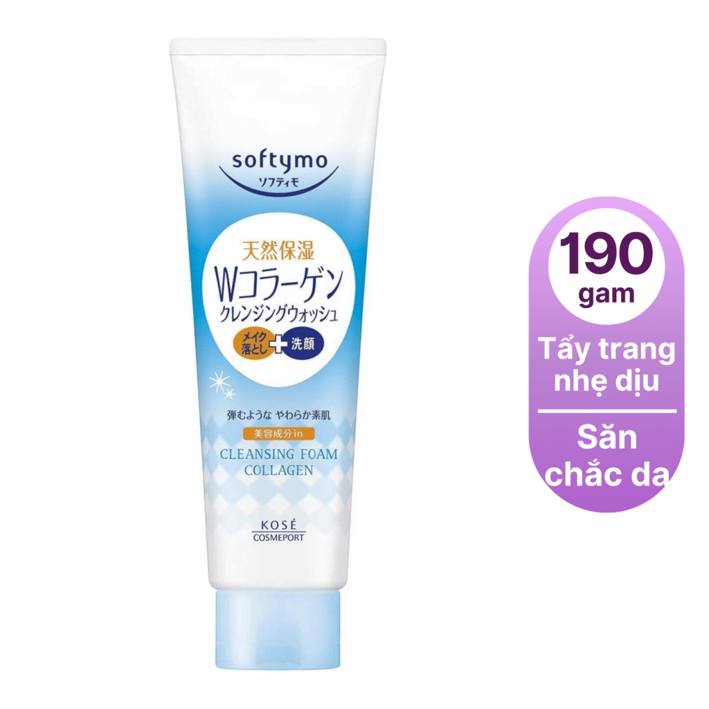 Sữa rửa mặt Kose màu xanh (Softymo Cleansing Foam Collagen)-nhật bản