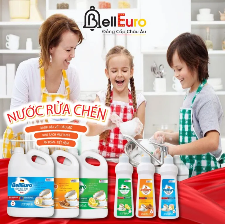 Combo Nước Rửa Chén Công Nghệ Sinh Học Bell Euro Hương Chanh 750G