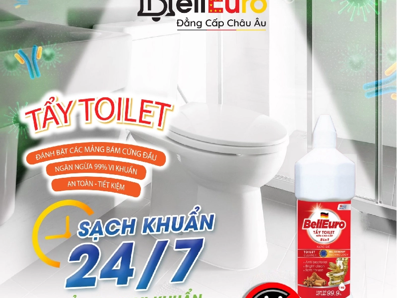 Combo Tẩy Toilet Bell Euro Trắng 1kg