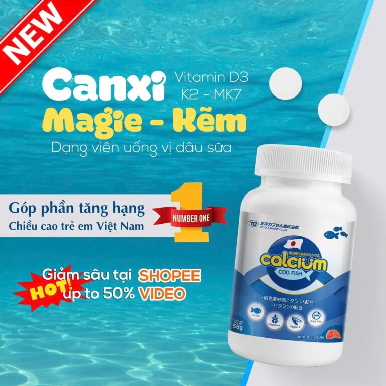 Combo Canxi hữu cơ xương cá tuyết nhật bản dạng viên