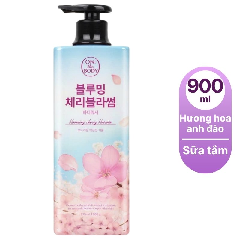 Sữa tắm On The Body hương hoa anh đào 900g-hàn quốc