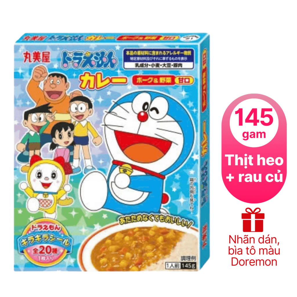 Sốt cà ri Marumiya Doraemon Curry thịt lợn & rau củ ngọt cho bé-nhật bản