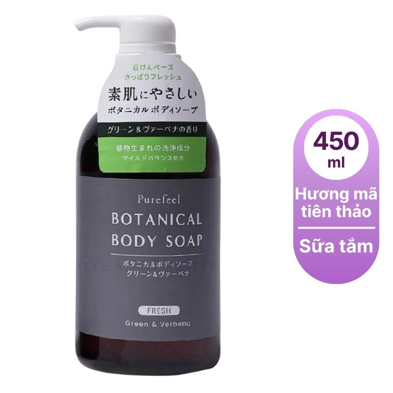 Sữa tắm Purefeel Botanical Body Soap hương mã tiên thảo 450ml-nhật bản