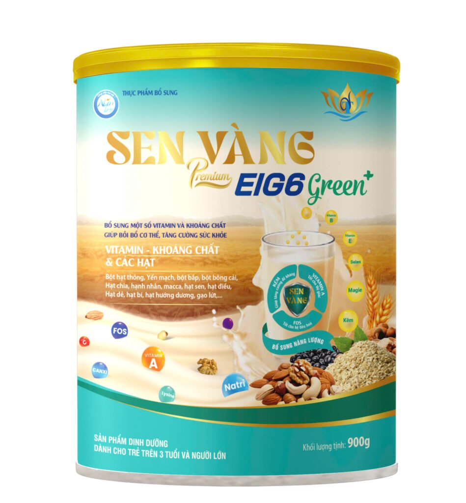 Sữa hạt dinh dưỡng Sen Vàng Premium EIG6 Green+ Lon 400g