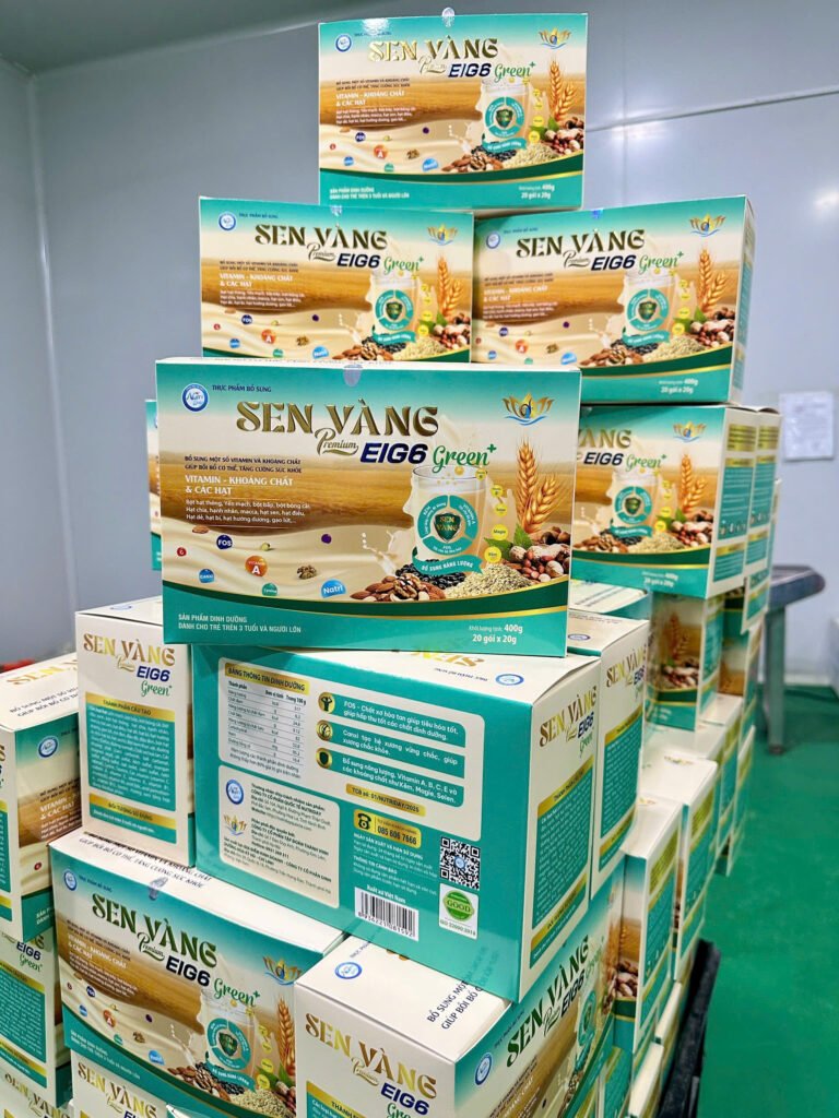 Combo 12 hộp Sữa hạt dinh dưỡng Sen Vàng Premium EIG6 Green+Hộp giấy 600g